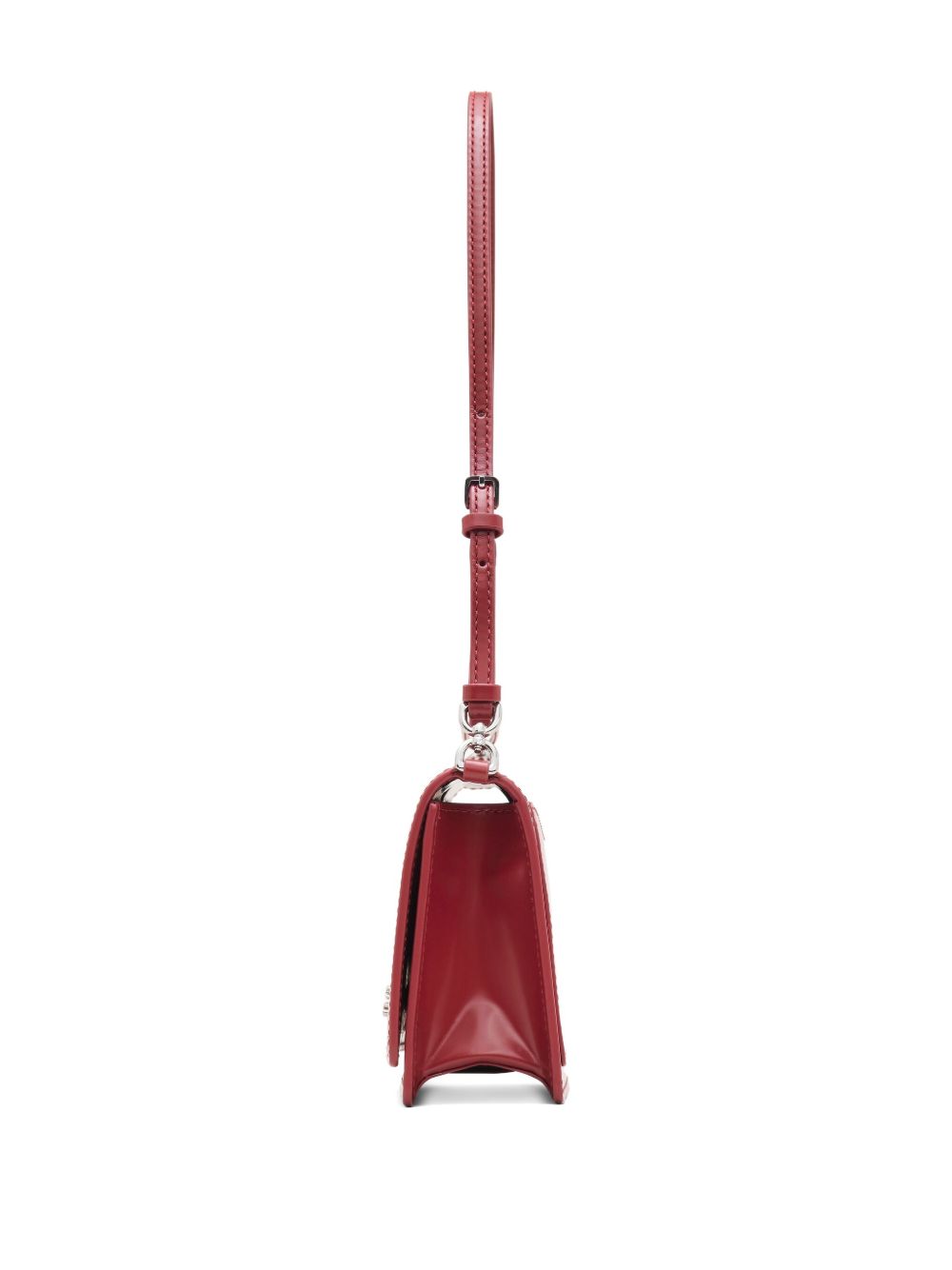 Marc Jacobs The Glam Mirror Leather Shoulder Bag Bordeaux