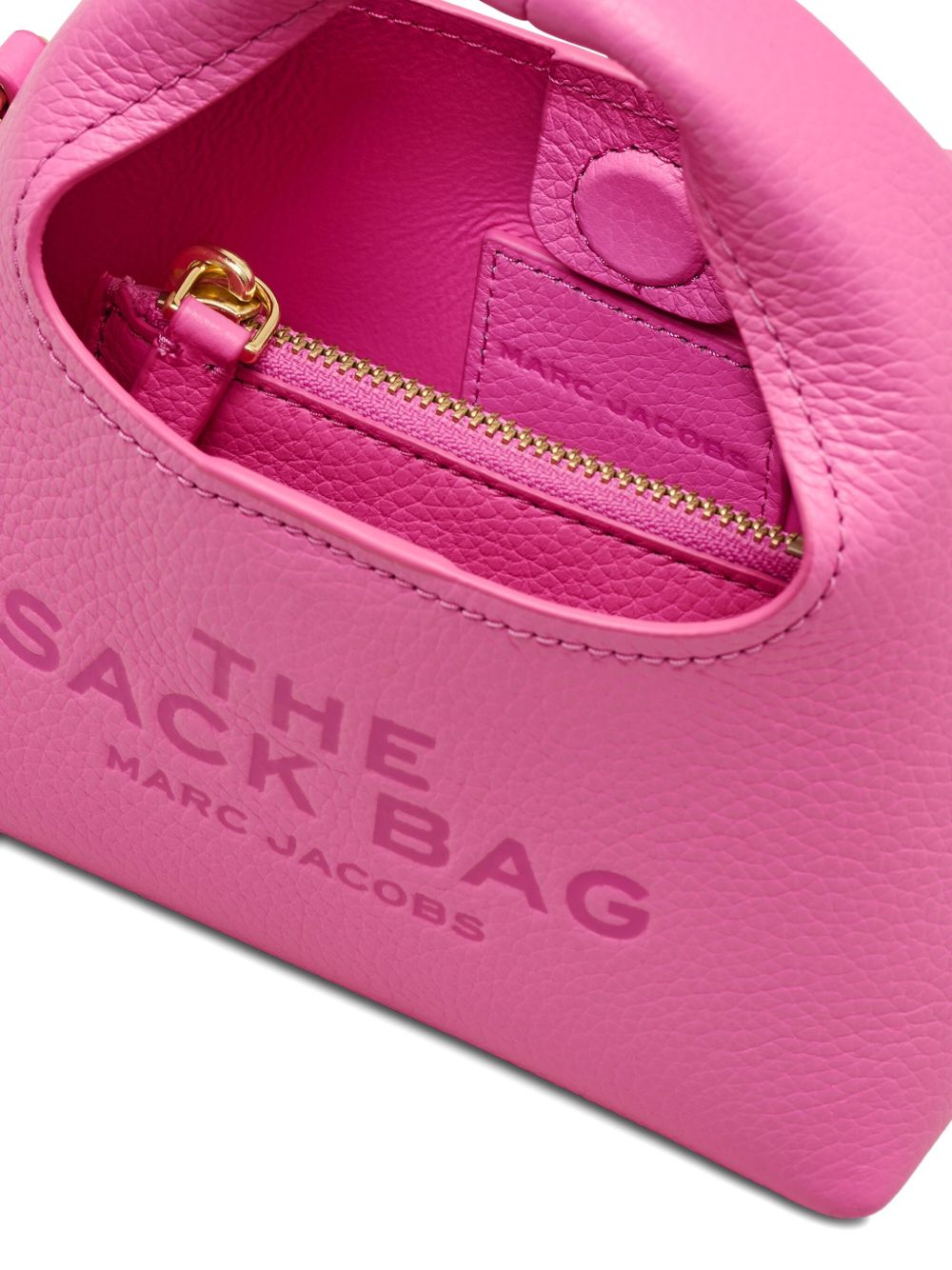 Marc Jacobs The Micro Crossbody Sack Pink Leather Bag Fuchsia