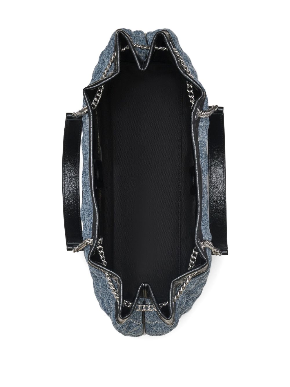 Marc Jacobs The Quilted Denim Large Chain Sack Shoulder Bag Clear Blue