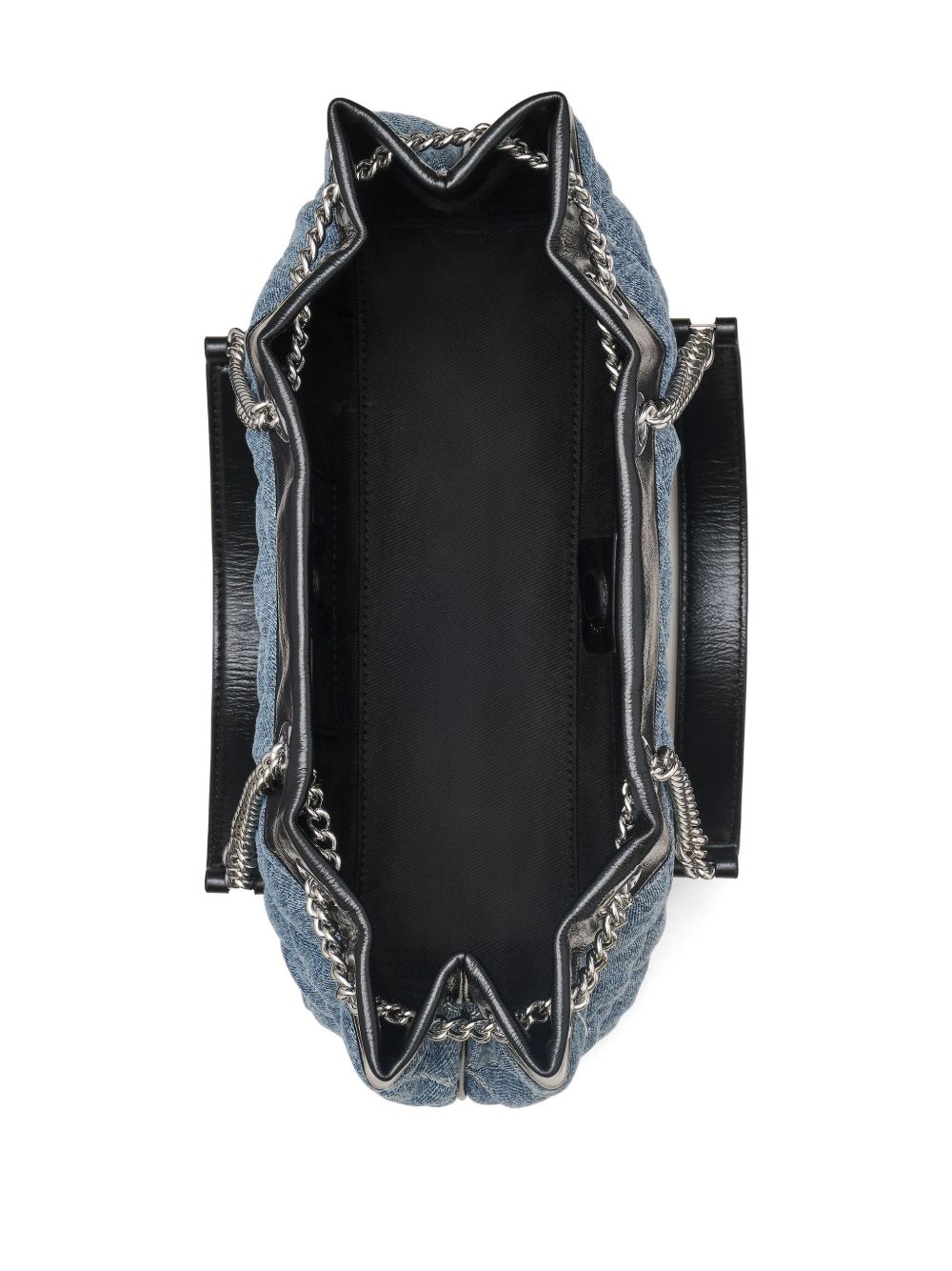 Marc Jacobs The Quilted Denim Chain Sack Bag Clear Blue