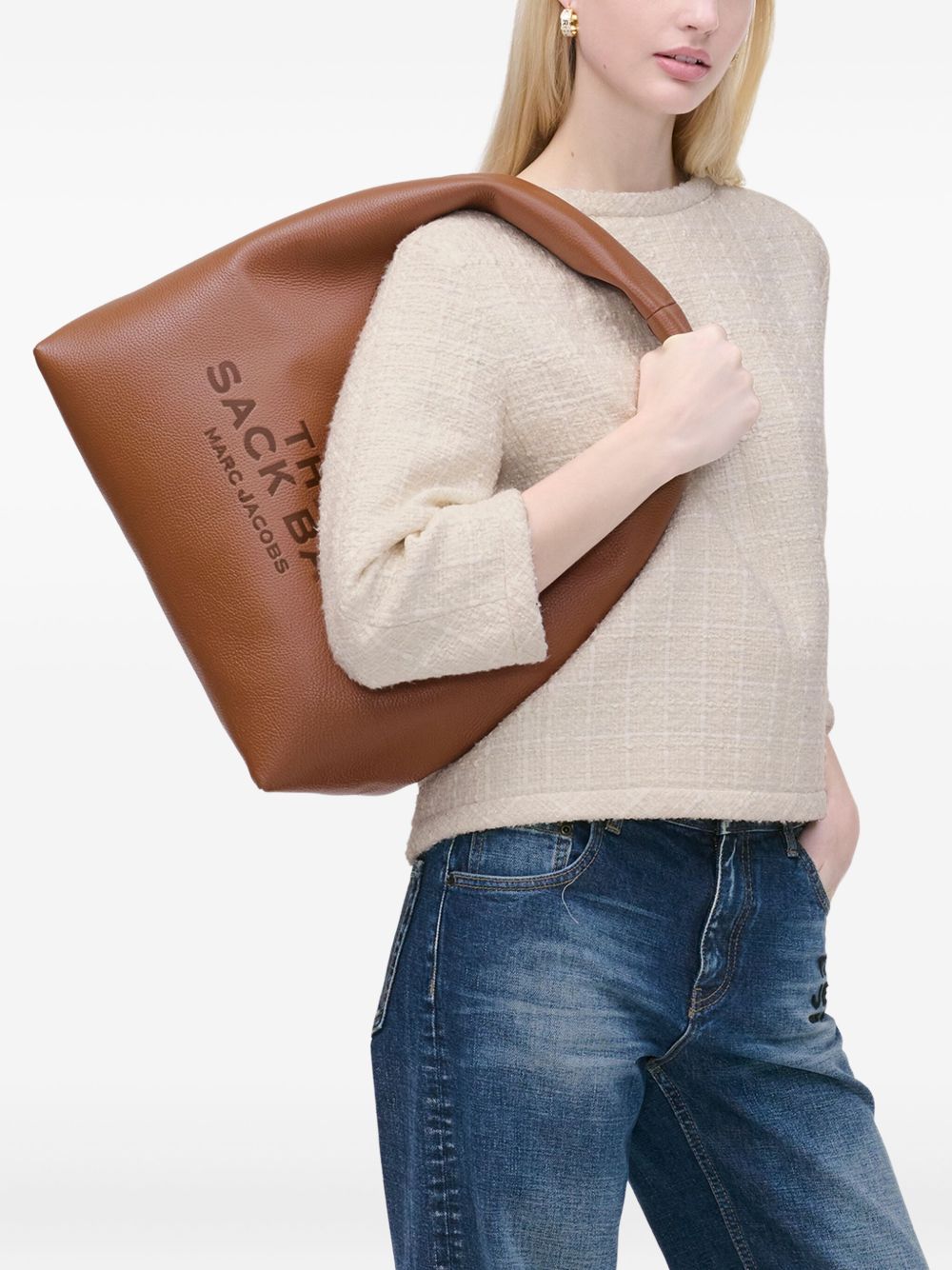 Marc Jacobs The Sack Leather Handbag in Caramel Brown Leather Brown