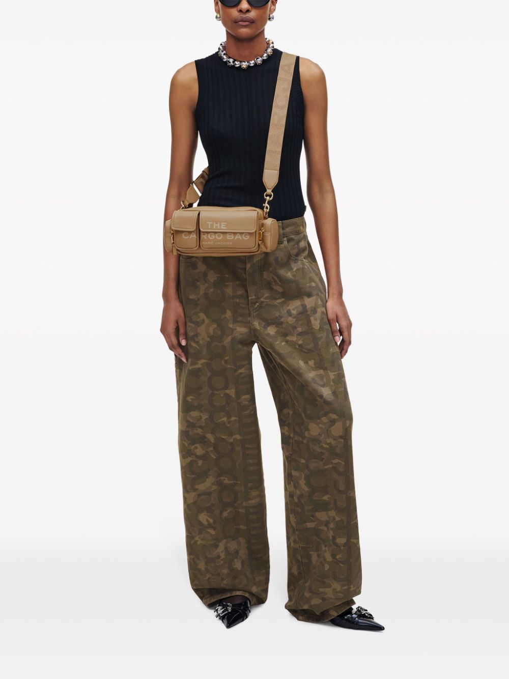 Marc Jacobs The Leather Cargo Shoulder Bag in Camel