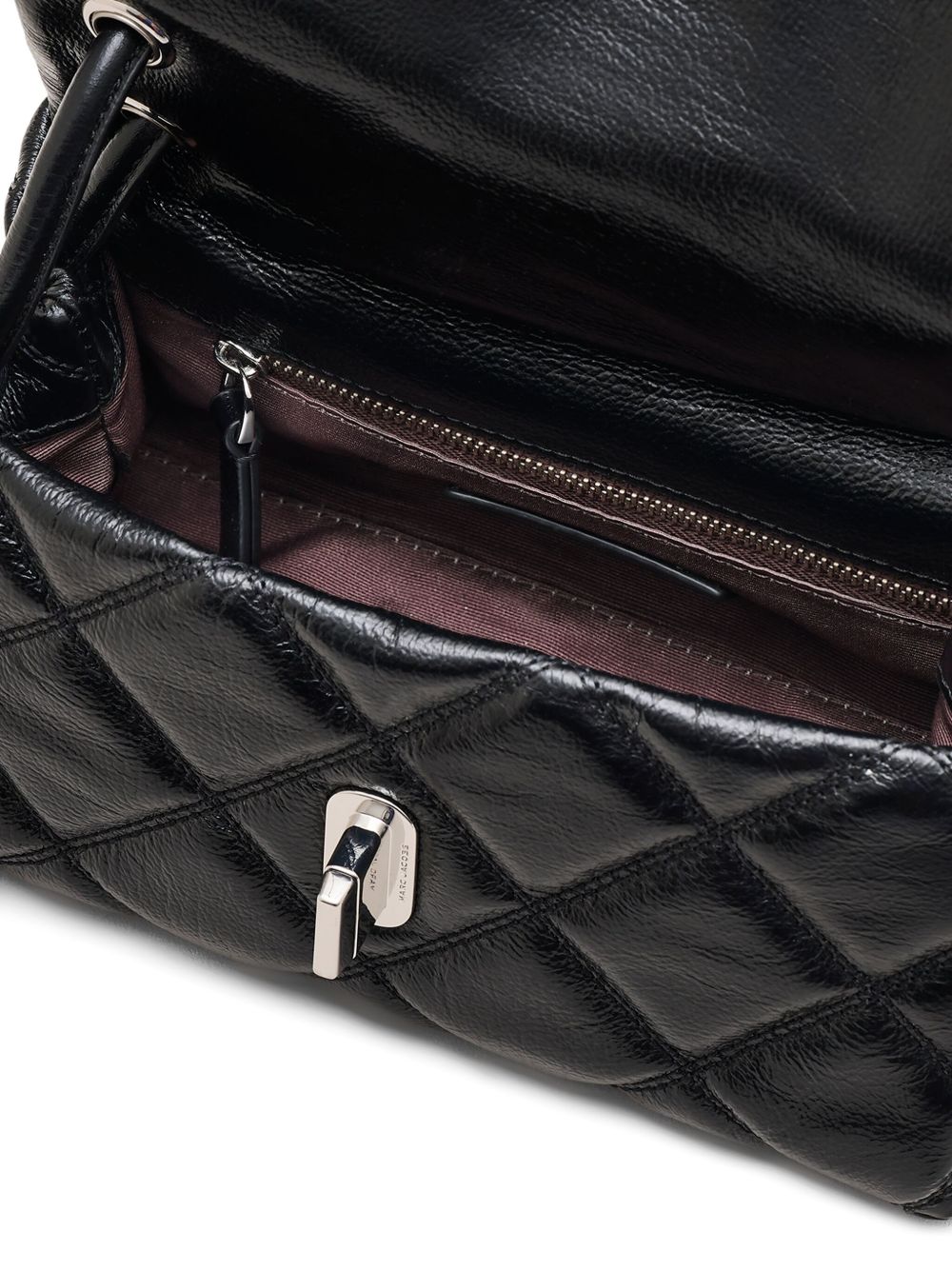 Marc Jacobs The Mini Quilted Dual Chain Leather Shoulder Bag Black