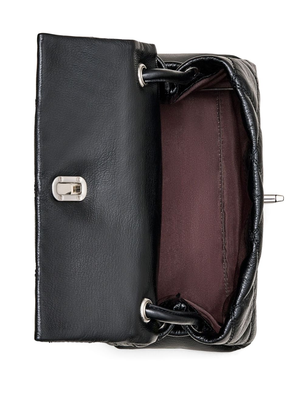 Marc Jacobs The Mini Quilted Dual Chain Leather Shoulder Bag Black