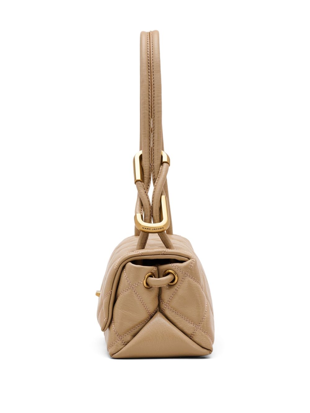 Marc Jacobs The Quilted Mini Dual Chain Leather Shoulder Bag Camel