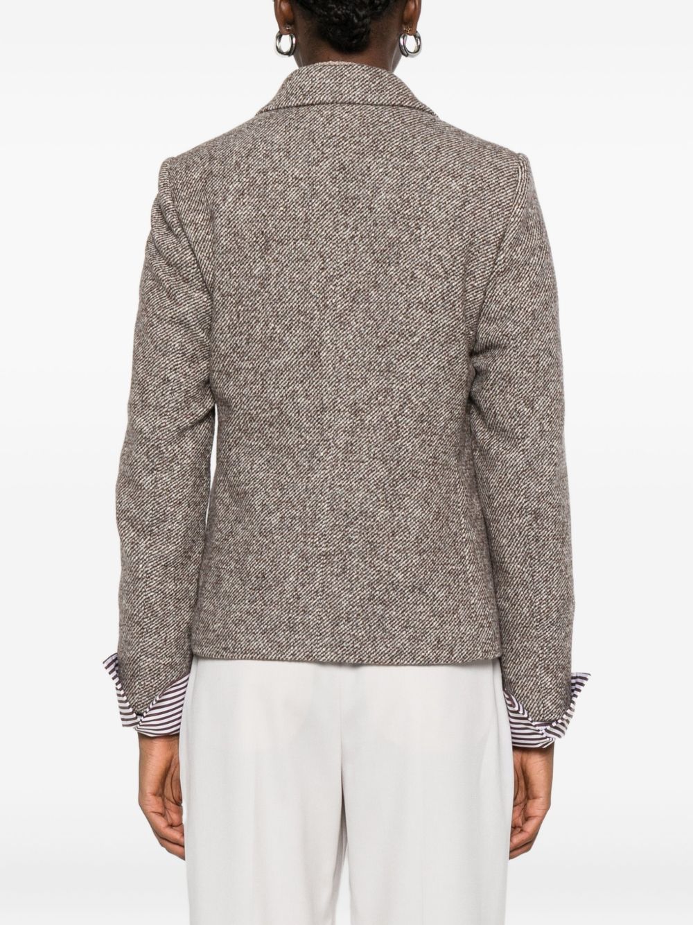 Brunello Cucinelli Double-Breasted Wool and Silk Jacket Brown brown