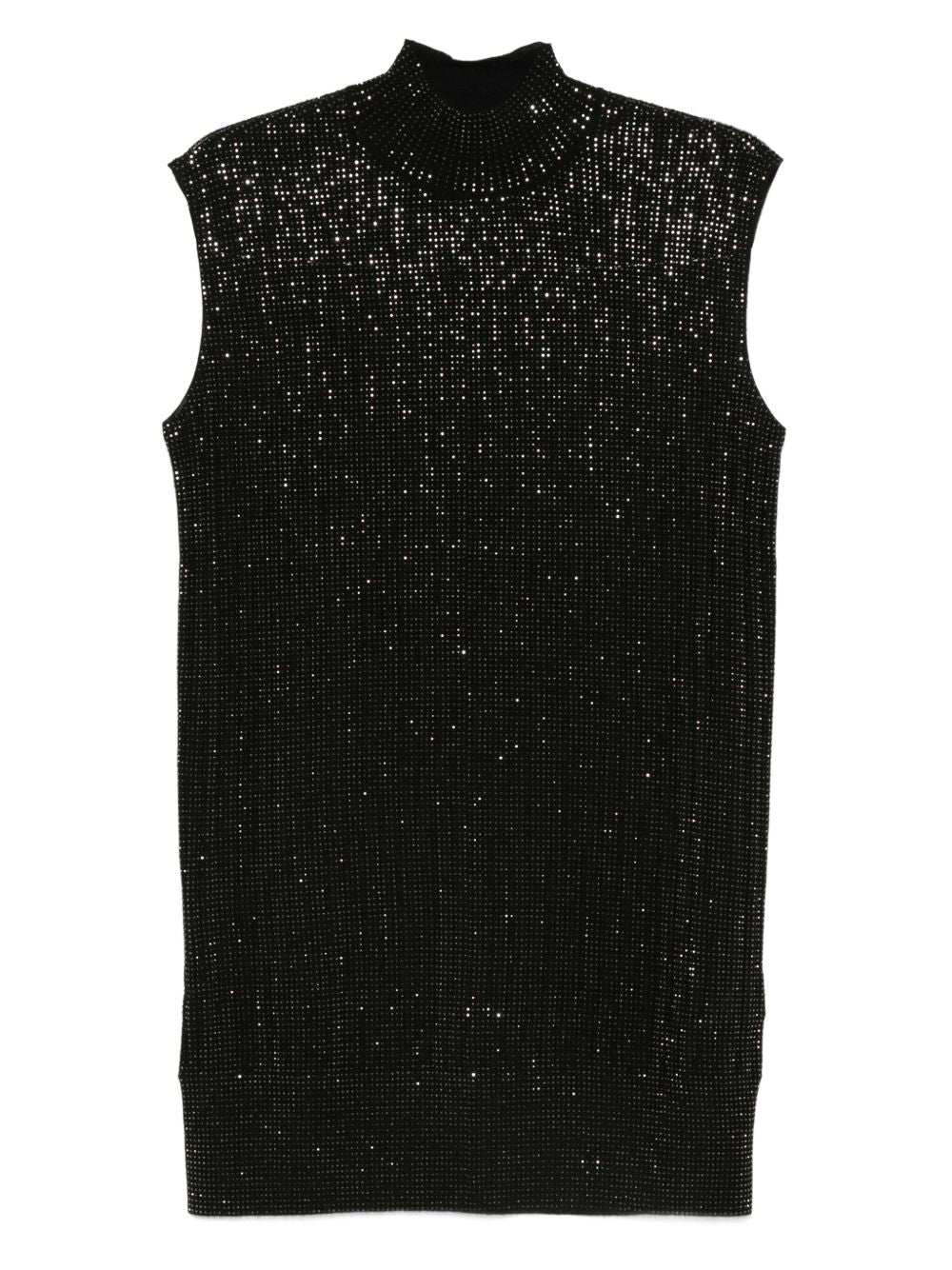 Emporio Armani Sequin-Embellished Wool-Blend Mini Dress Black