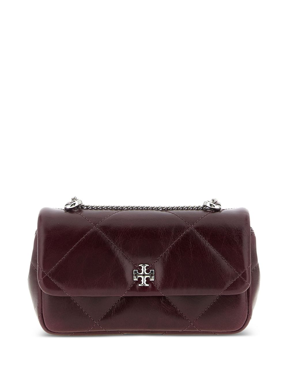 Tory Burch Kira Diamond Quilted Leather Clutch in Bordeaux