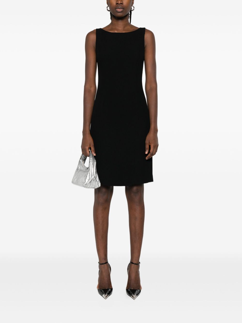 Emporio Armani Sleeveless Black Sheath Mini Dress Black