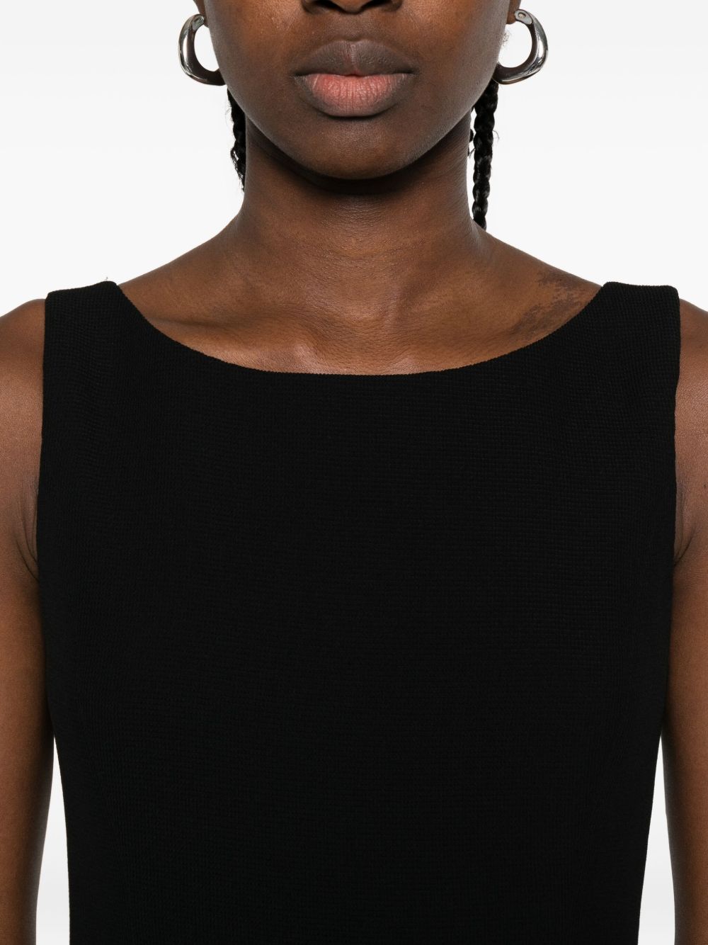Emporio Armani Sleeveless Black Sheath Mini Dress Black