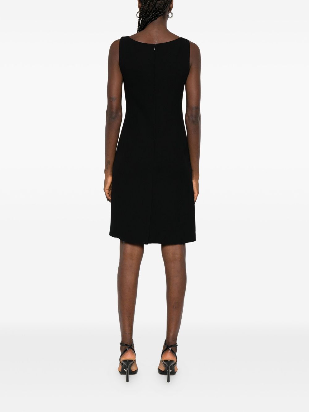 Emporio Armani Sleeveless Black Sheath Mini Dress Black