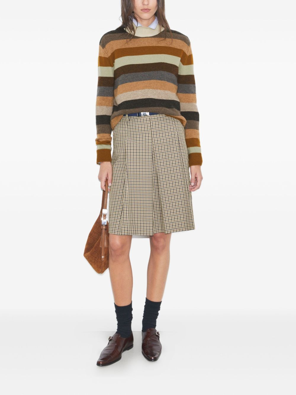 Tory Burch Striped Wool Turtleneck Sweater Multicolour MultiColour