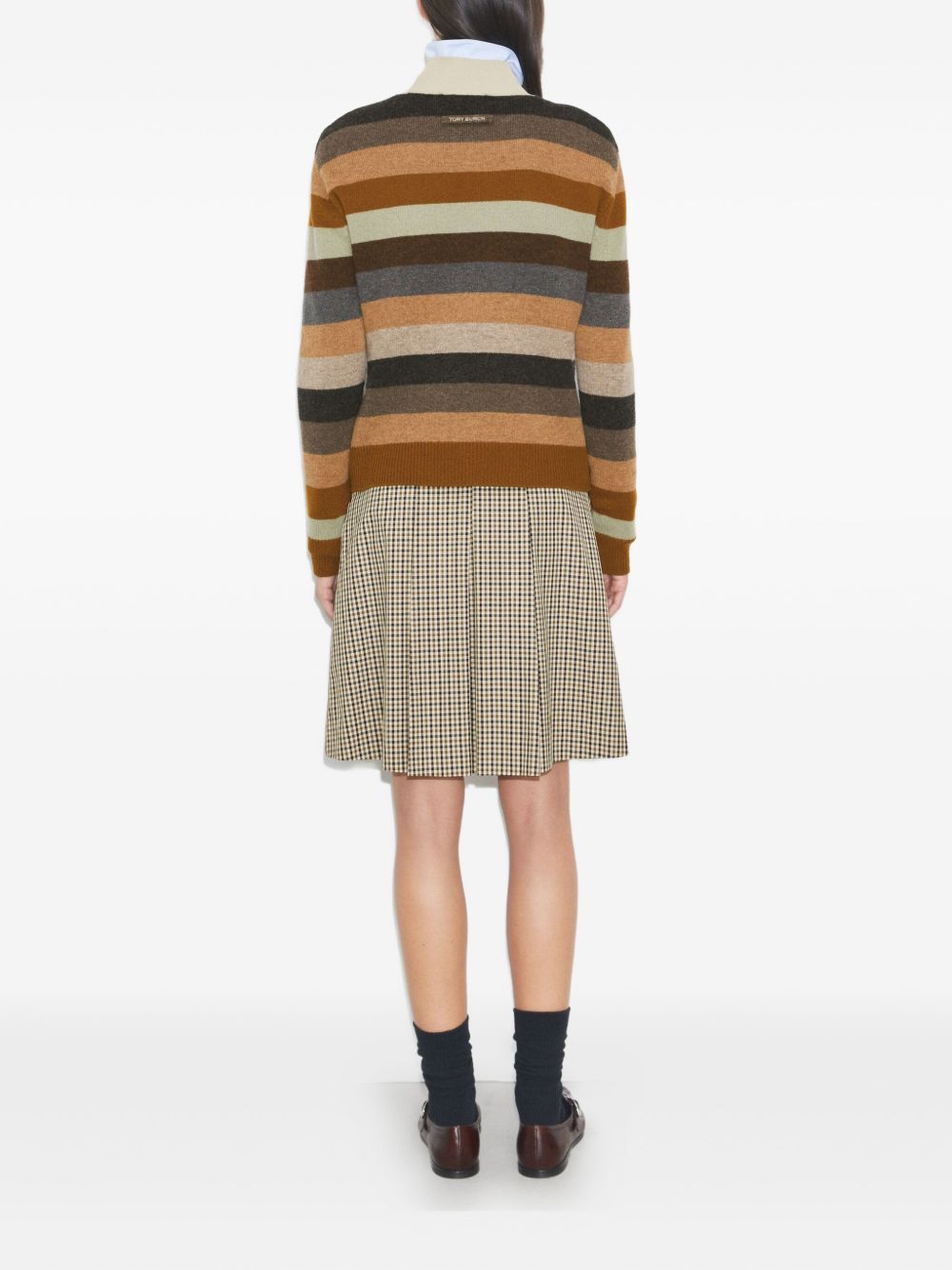 Tory Burch Striped Wool Turtleneck Sweater Multicolour MultiColour
