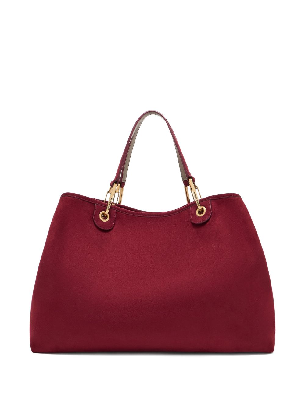 Emporio Armani Large MyEA XL Suede Shopper Bag Bordeaux