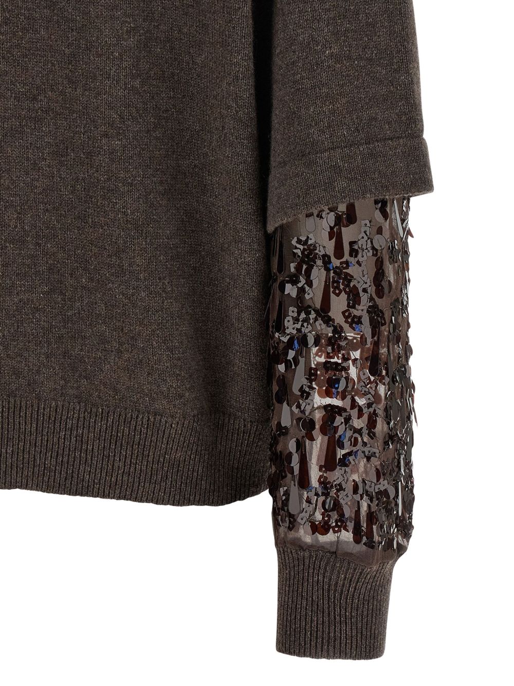 Brunello Cucinelli V-Neck Silk-Cashmere Sweater Brown Brown