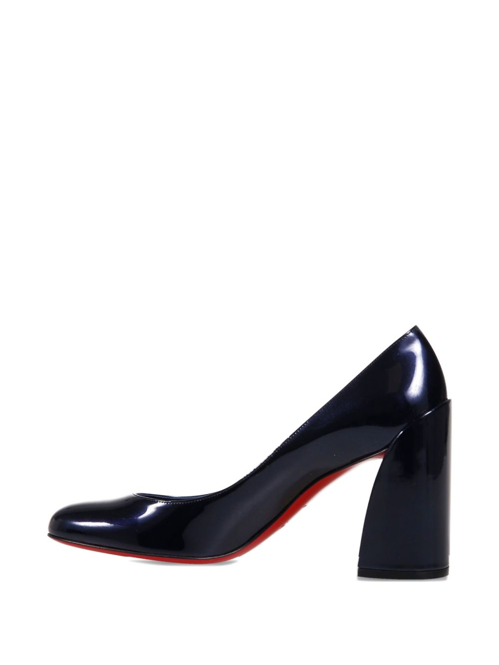 Christian Louboutin Miss Sab Patent Leather Block Heel Pumps Blue