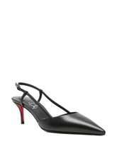 Christian Louboutin Miss Z Black Calf Leather Buckle Ankle Strap Pointed Toe Pumps Black