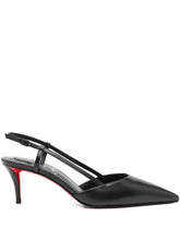 Christian Louboutin Miss Z Black Calf Leather Buckle Ankle Strap Pointed Toe Pumps Black