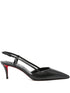 Christian Louboutin Miss Z Black Calf Leather Buckle Ankle Strap Pointed Toe Pumps Black