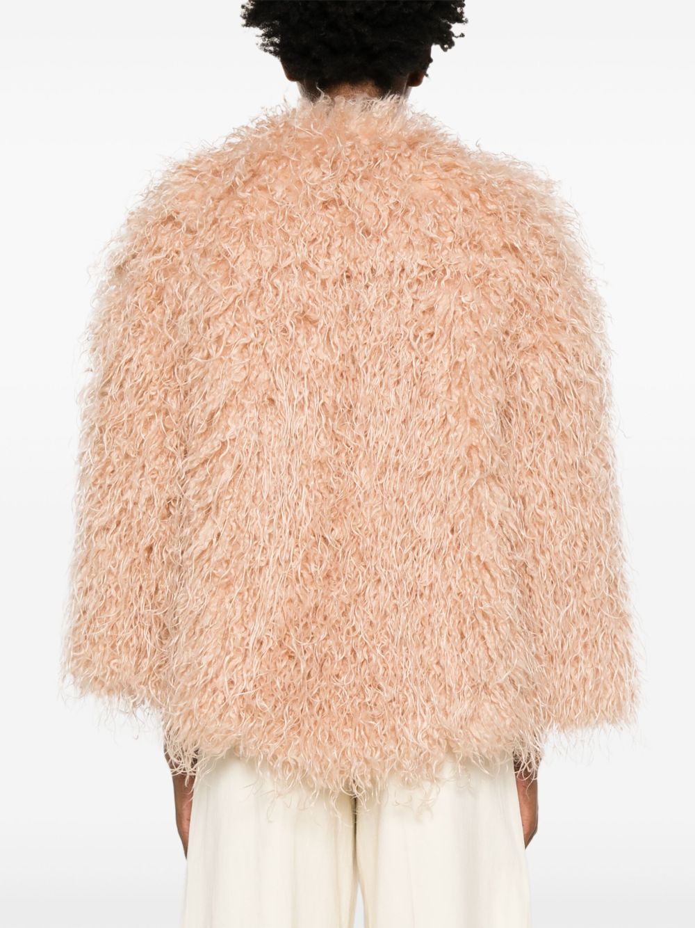 Forte Forte Long Powder Beige Coat with Concealed Fastening Powder