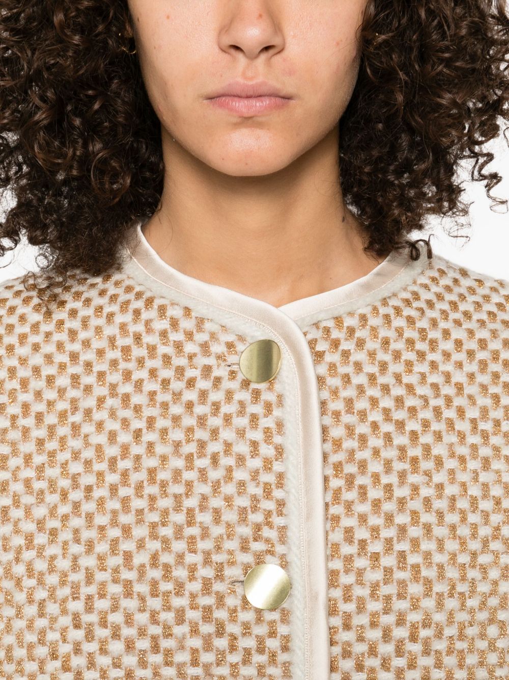 Forte Forte Long Sleeves Tweed Jacket Beige