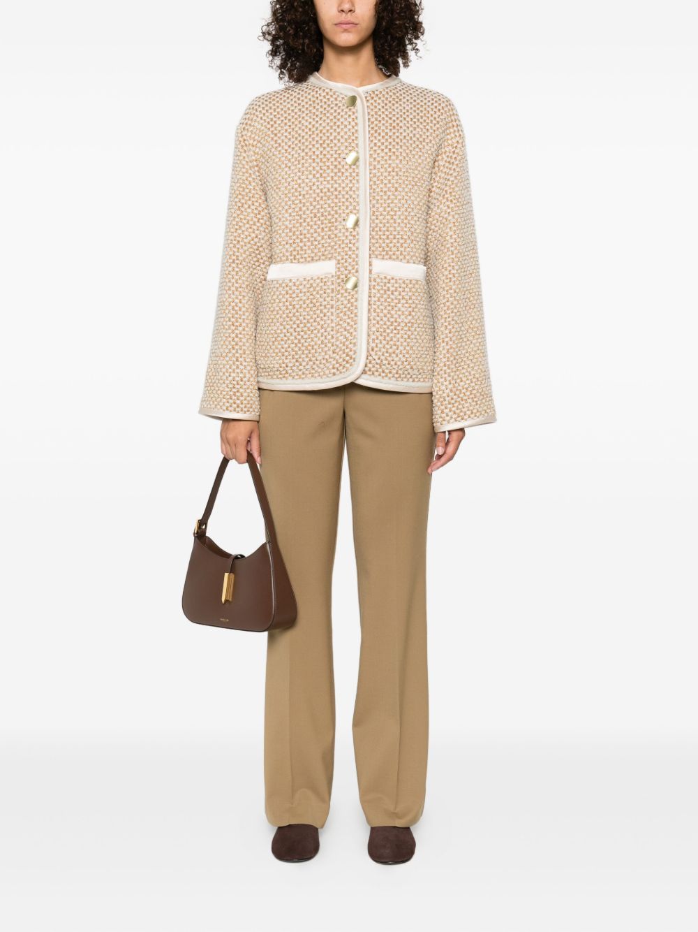 Forte Forte Long Sleeves Tweed Jacket Beige