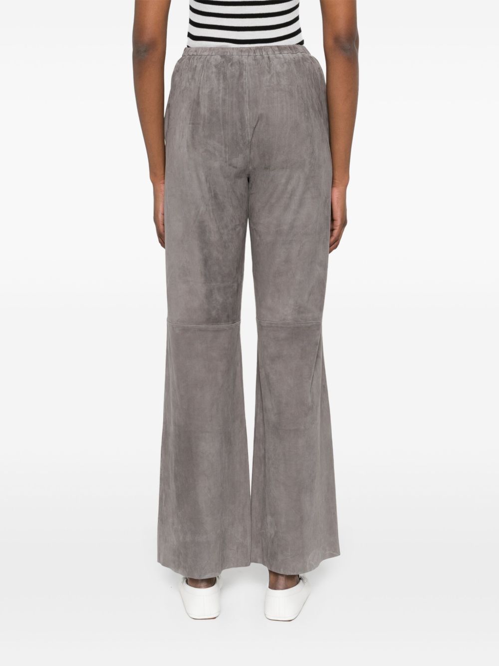 Forte Forte High-Waisted Calf Suede Leather Trousers Beige beige