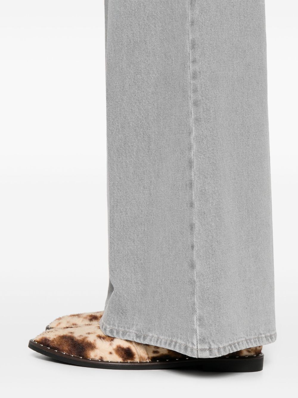 Forte Forte Flared Light Grey Five-Pocket Denim Jeans Grey