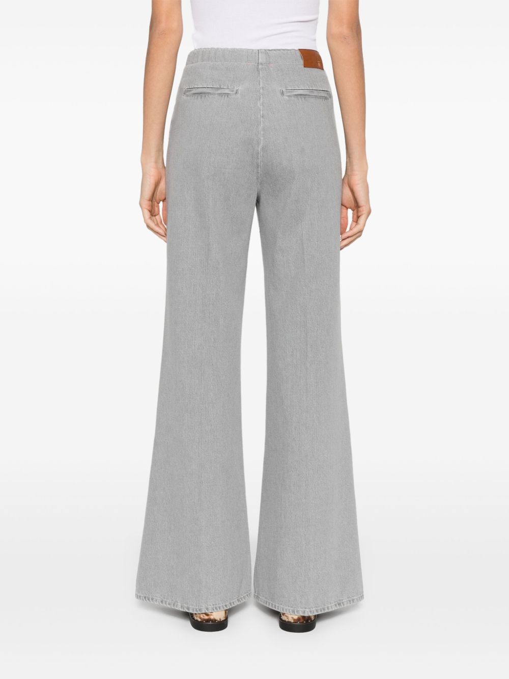 Forte Forte Flared Light Grey Five-Pocket Denim Jeans Grey