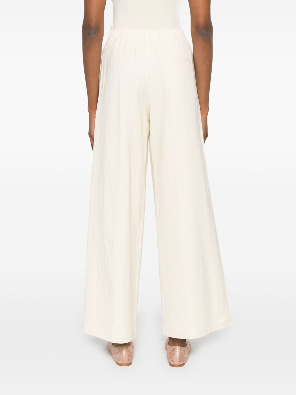 Forte Forte High-Waisted Cropped Trousers in Light Beige Beige