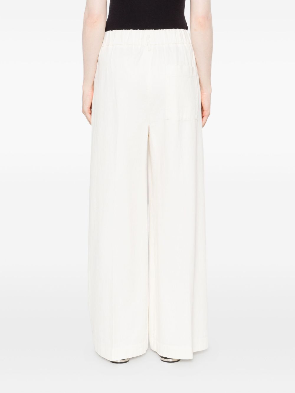 Forte Forte High-Rise Tailored Cotton-Blend Trousers Ivory