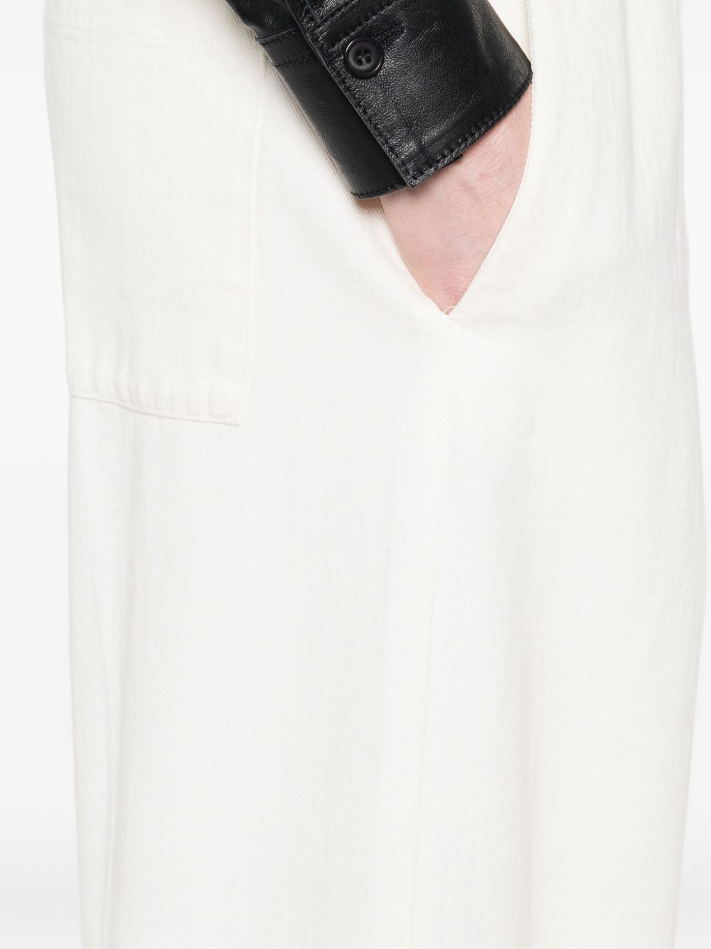 Forte Forte High-Rise Tailored Cotton-Blend Trousers Ivory