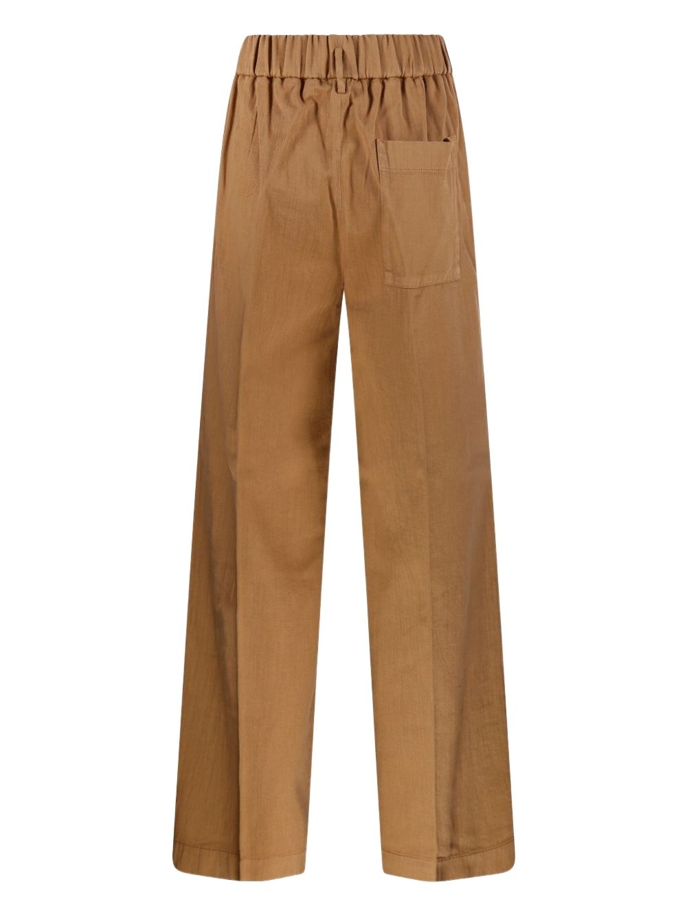 Forte Forte High-Waisted Gathered Cotton Trousers Light Brown
