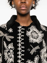 Forte Forte Embroidered Two-Tone Long Coat in Black Black