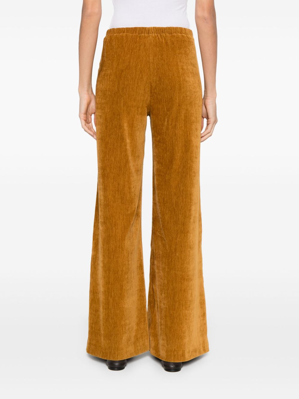 Forte Forte High-Waisted Flared Velvet Trousers Light Brown