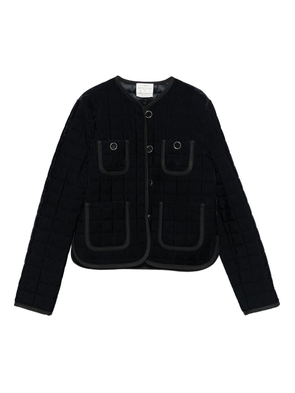 Forte Forte Quilted Matelassé Short Jacket Blue