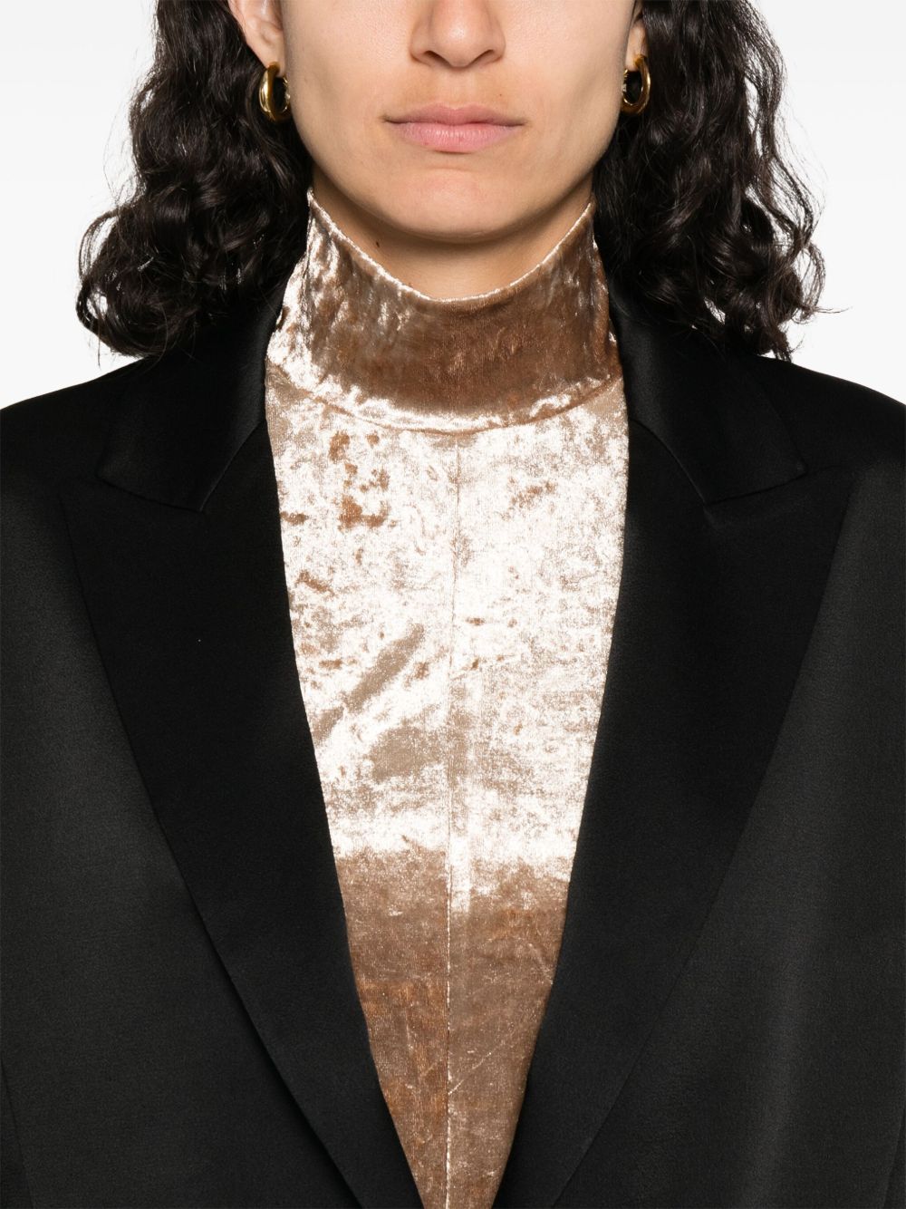 Forte Forte Single-Breasted Satin Jacket Black black