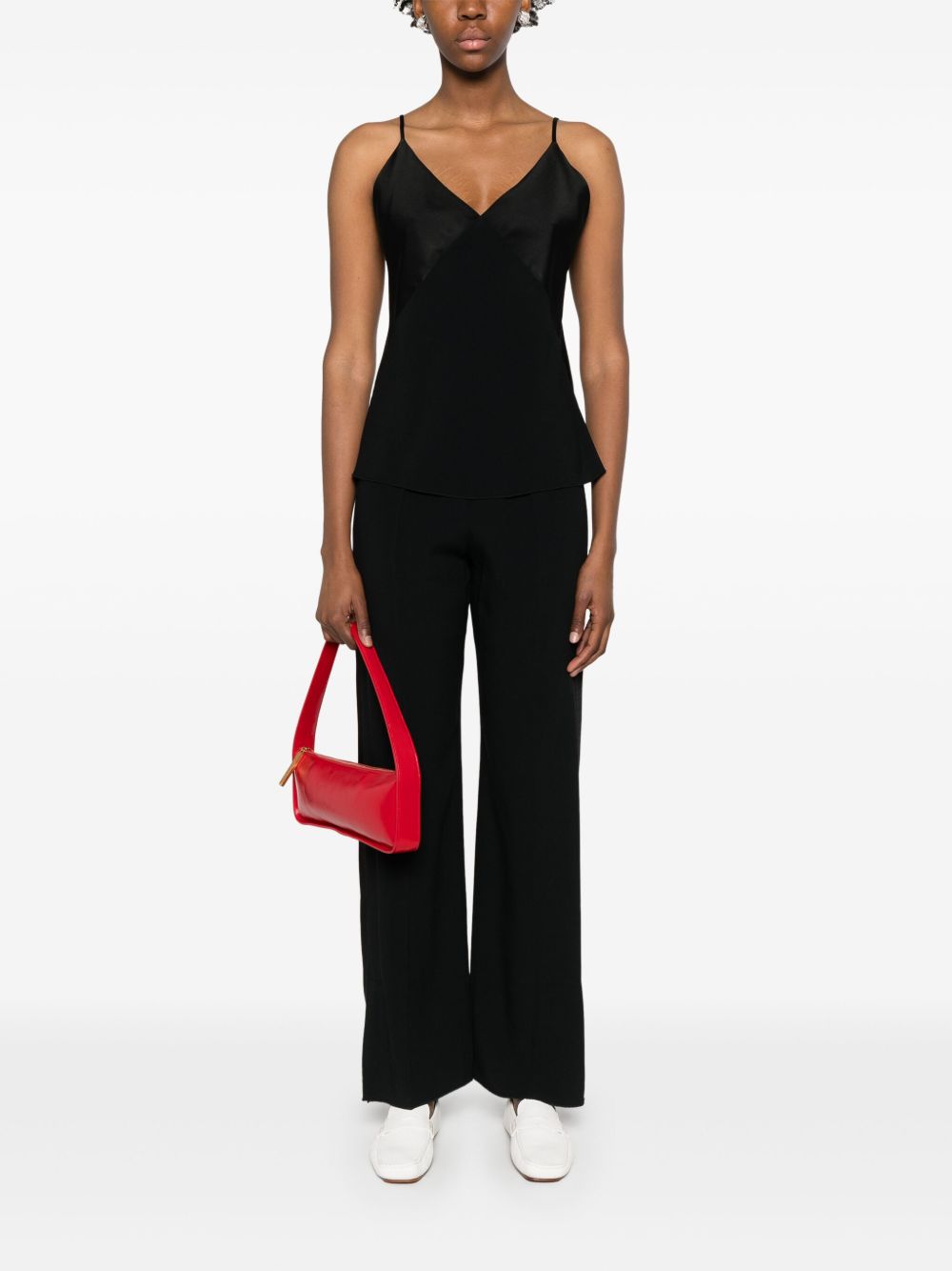 Forte Forte Flared Satin Smoking Trousers Black Black