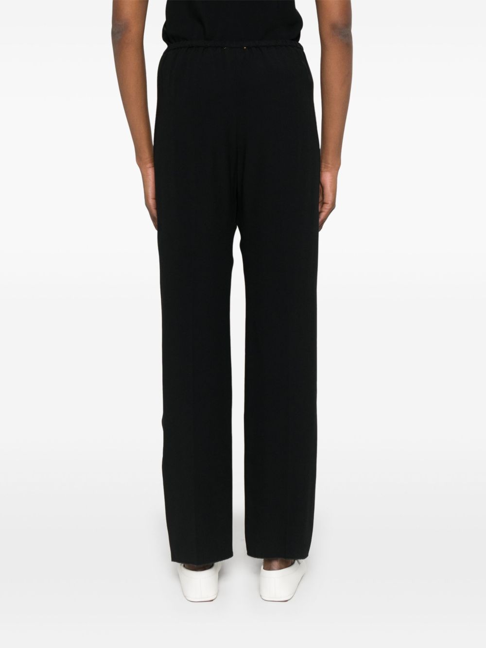 Forte Forte Flared Satin Smoking Trousers Black Black