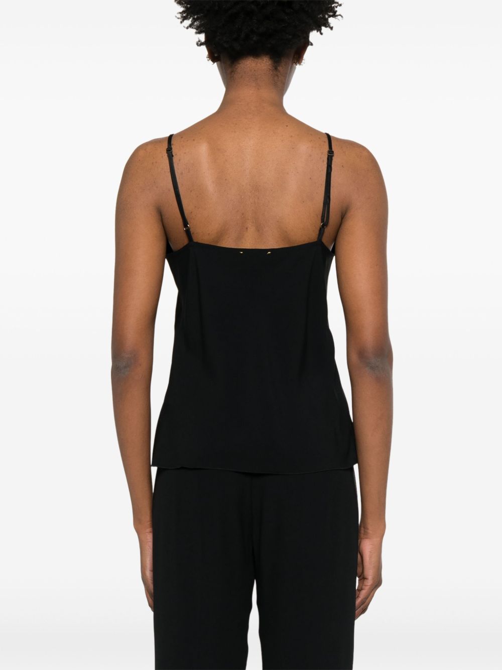 Forte Forte V-Neck Satin Sleeveless Top Black