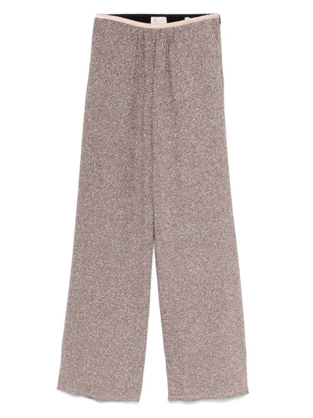 Forte Forte Lurex Wide-Leg Flared Trousers Powder powder
