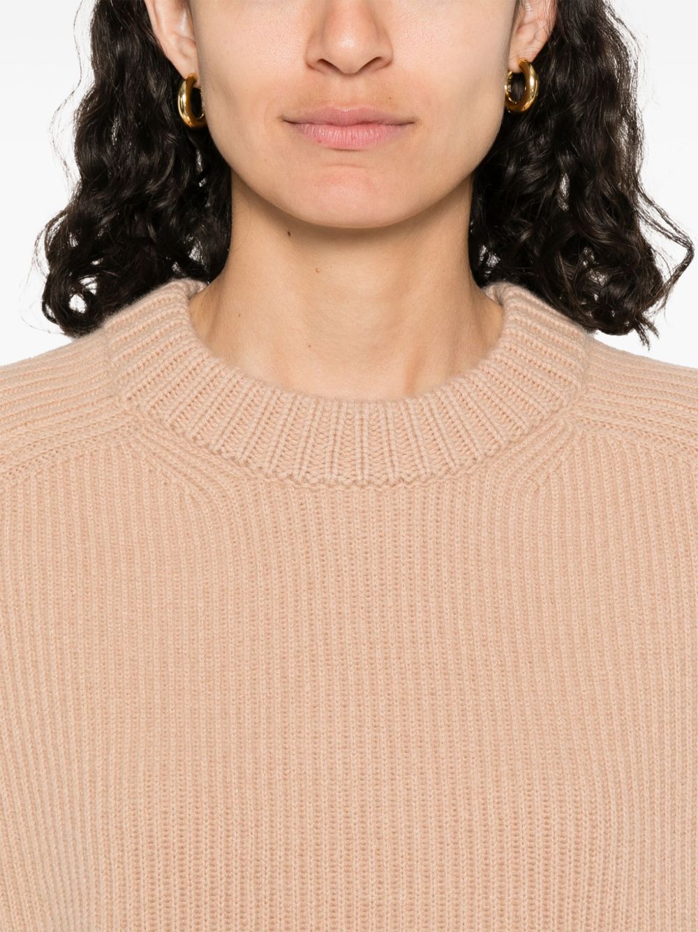 Forte Forte Almond Beige Wool Crewneck Sweater Beige