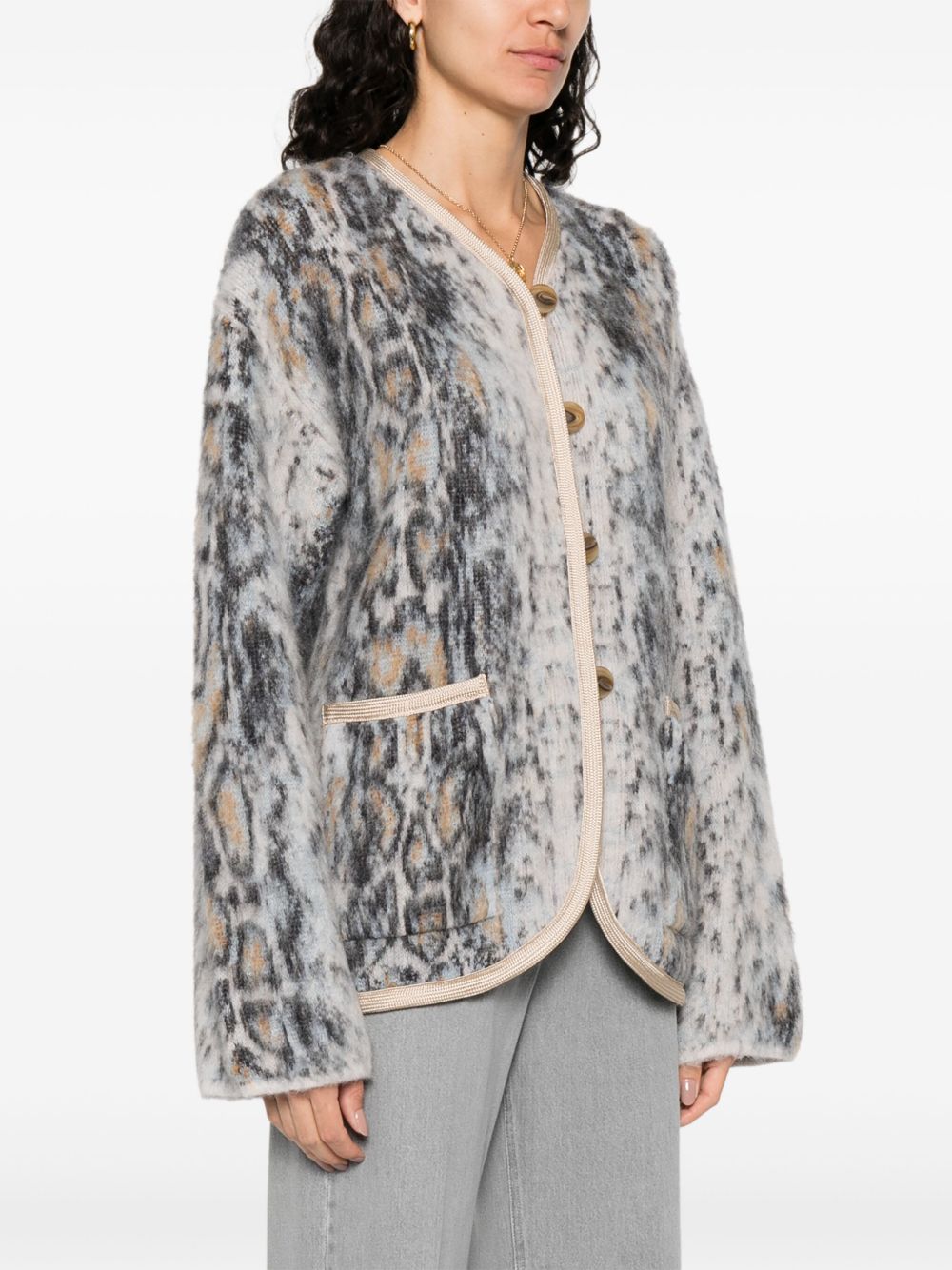 Forte Forte Alpaca-Blend Curved-Hem Wool Jacket Blue