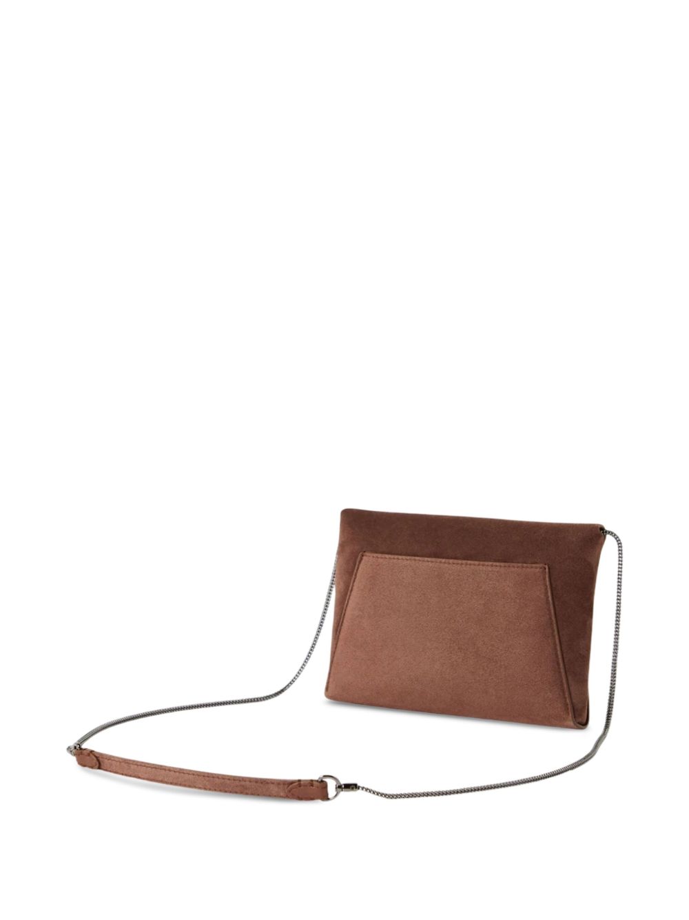 Brunello Cucinelli Suede Chain Clutch Bag Bordeaux Bordeaux
