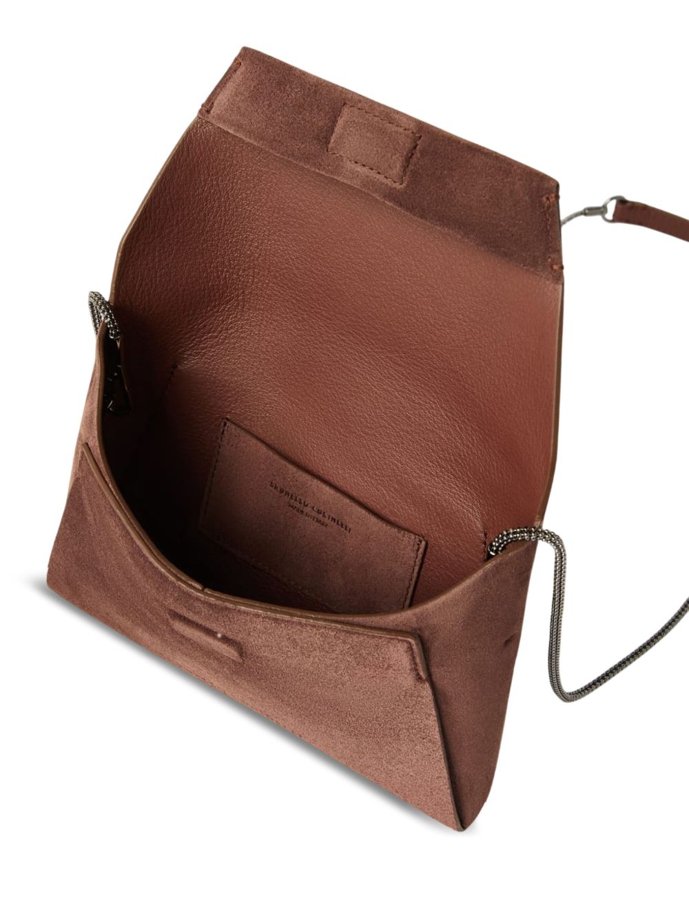 Brunello Cucinelli Suede Chain Clutch Bag Bordeaux Bordeaux