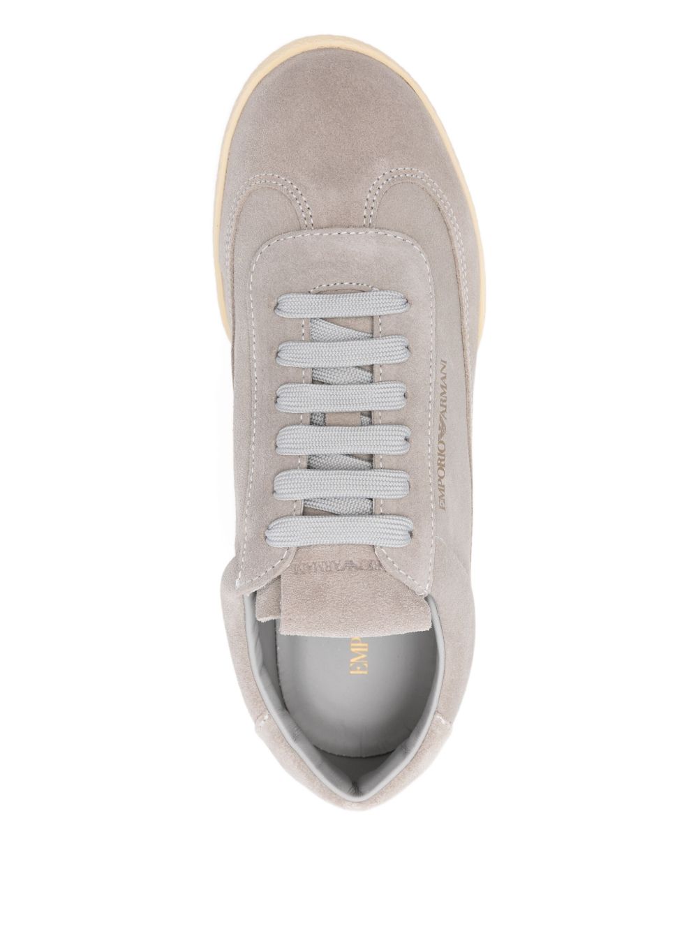 Emporio Armani Capsule Grey Suede Leather Low-Top Sneakers Grey