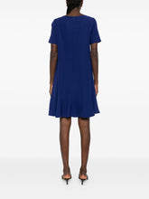 Emporio Armani Royal Blue Flared Short Dress with Boat Neck Blue