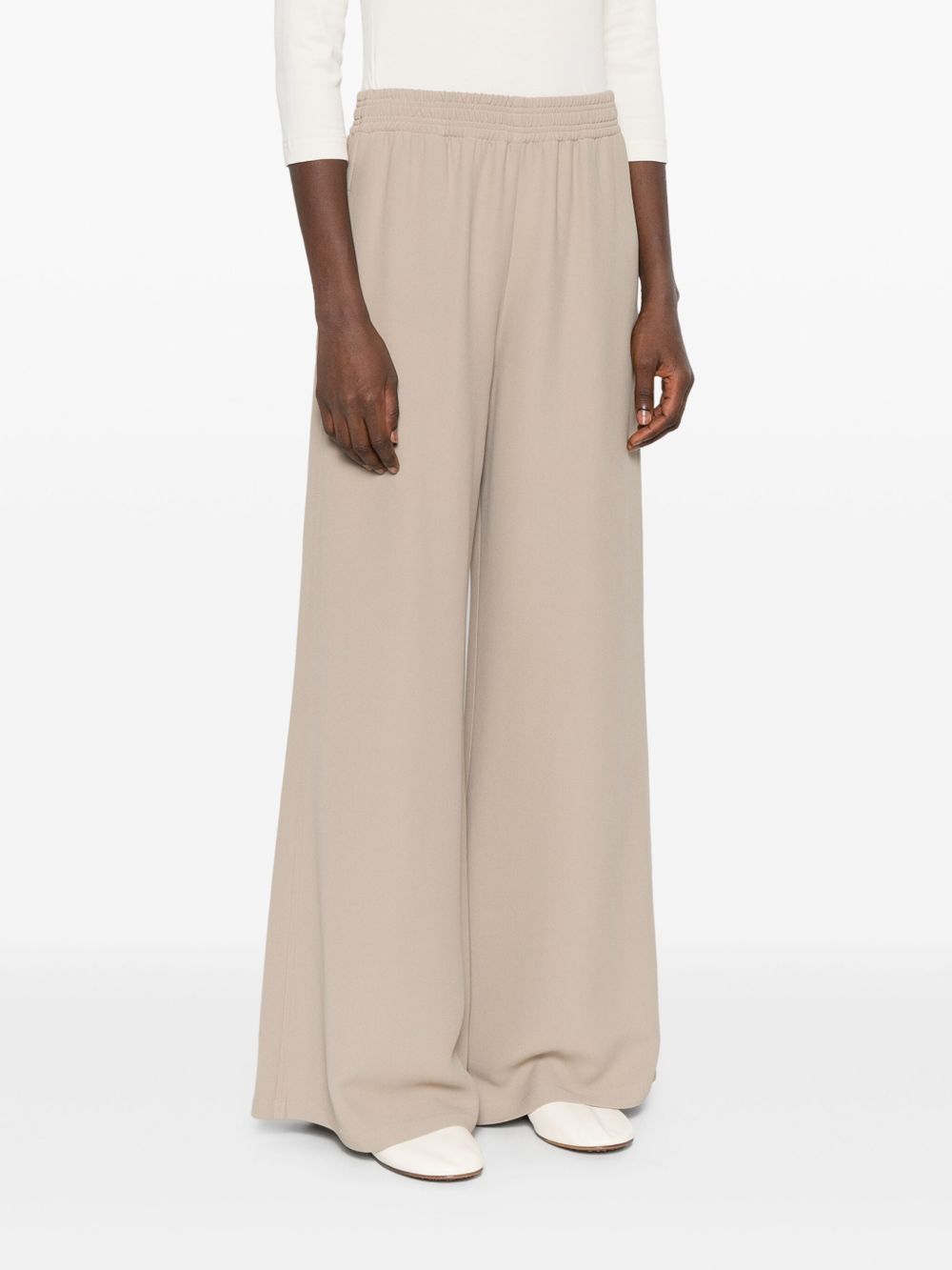 Fabiana Filippi Wide-Leg Silk Blend Trousers Beige