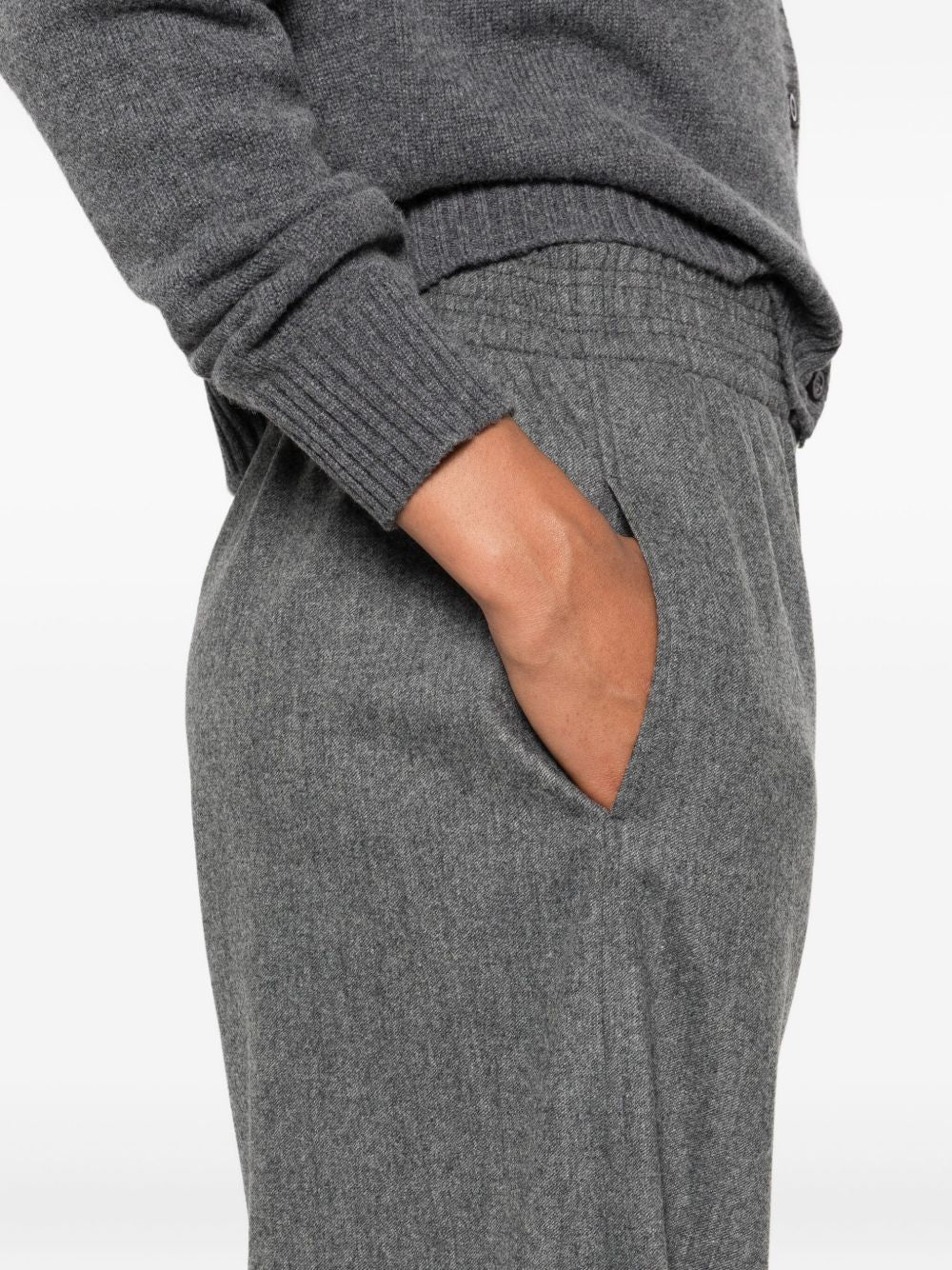 Fabiana Filippi Wide-Leg Wool-Blend Trousers Grey