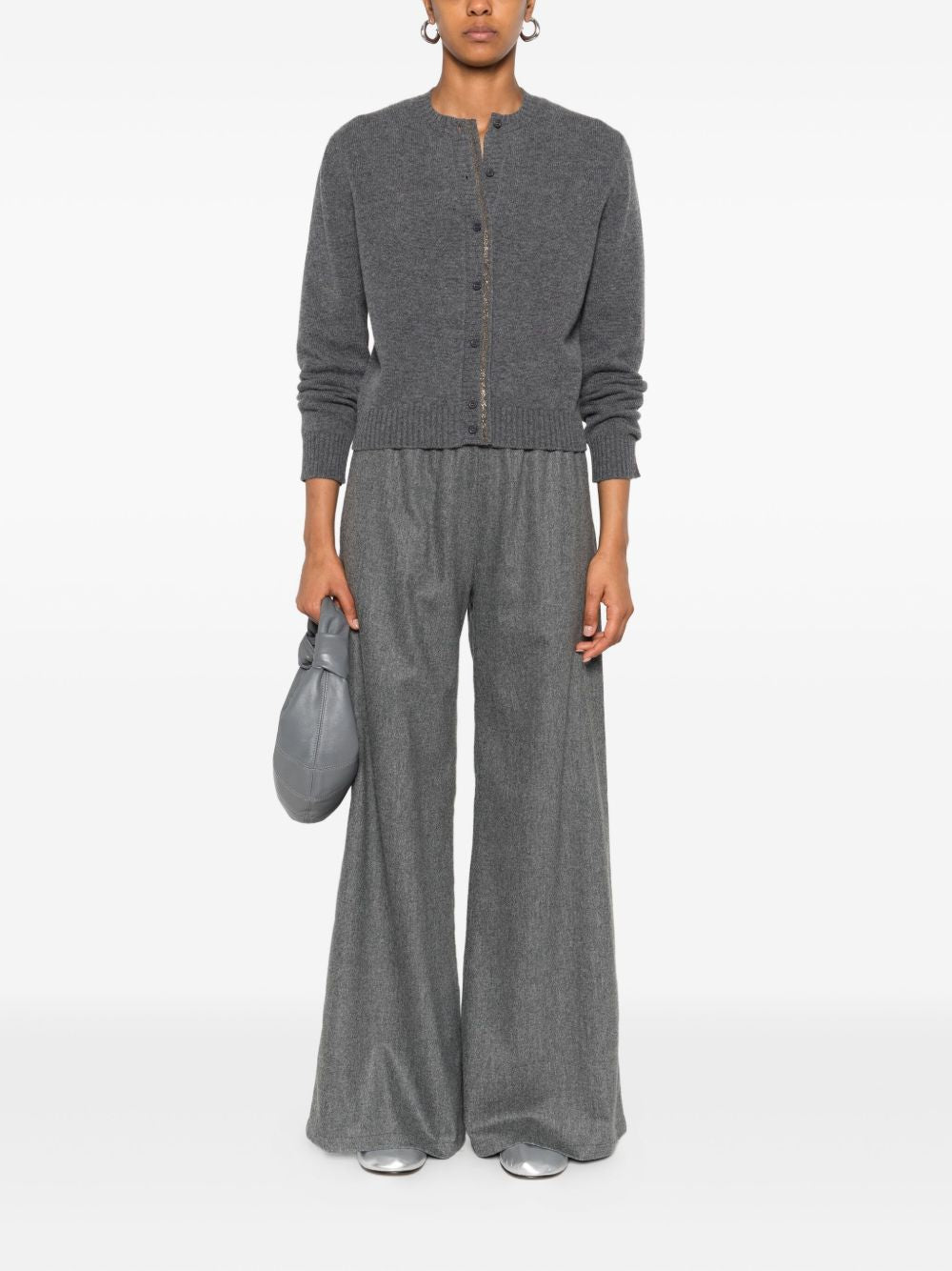 Fabiana Filippi Wide-Leg Wool-Blend Trousers Grey
